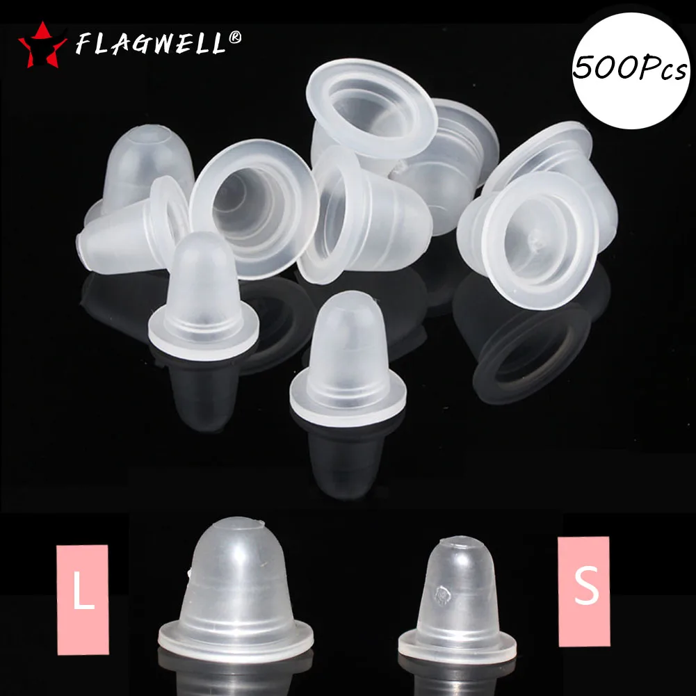 500Pcs S/L Soft Silicone Tattoo Ink Cups Disposable Microblading Makeup Pigment Holder Container Caps Tattoo Accessories Supply