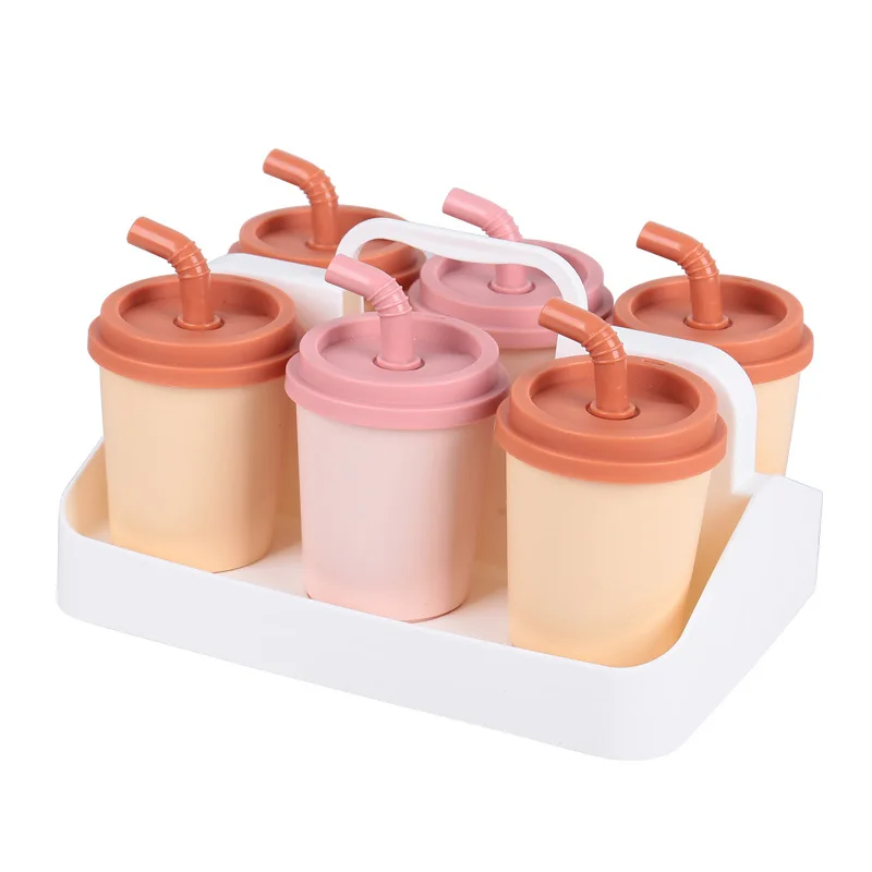 Milk Tea Cup 4/6 Grid Ice Mold Carrot Popsicle Mold Bell Pepper Shaped Ice Cream Home Popsicle Molds Tray