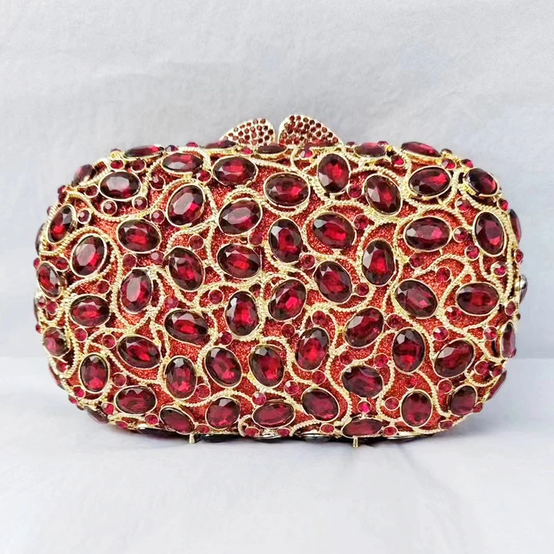 

Large Stone Wedding Purse WHTUOHENG Red/Gold/Blue Crystal Evening Bag Luxury Women’s Diamond Minaudiere Clutches Dinner Purses