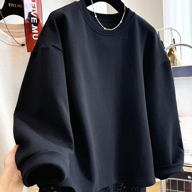 Matakawa Lace Patchwork Women Hoodies Solid Fake 2 Pieces Korean Fashion Sweatshirts Autumn Winter Loose Sweet Sudaderas Mujer