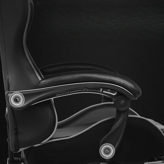 with Footrest and Lumbar Support, Height Adjustable Game Chair with 360°-Swivel Seat and Headrest and for Office or Gaming 4