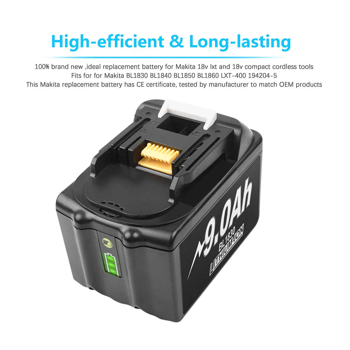 2022 Upgraded 9A/3A/6A for Makita 18V Battery BL1830B BL1850B BL1850 BL1840 BL1860 BL1815  Replacement Lithium Battery