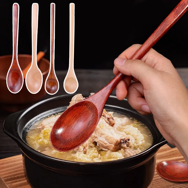 Description Picture 5 of item10/1PCS Kitchen Long Handle Wooden Spoon Soup Spoon Coffee Milk Stirring Spoon Honey Teaspoon Home Kitchen Tableware Accessories