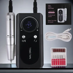 High - Speed Rechargeable Electric Nail Drill with USB Connector - Efficient Manicure Sander, Low Noise (45000RPM Black)
