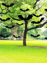  Halloween Bat Pendant Set Felt Bat Hanging Tree Garden Pendant Glowing Eyes Halloween Outdoor Decoration Wholesale 