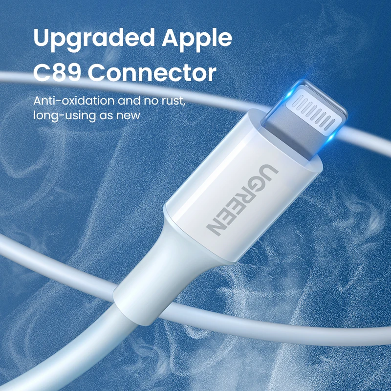 UGREEN MFi Certified Enhanced USB to Lightning Fast Charging Cable, Braided, Multiple Lengths Available