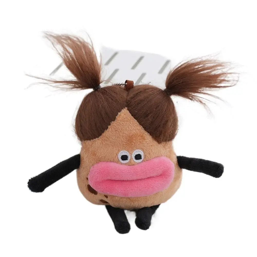 

Sausage Mouth Big Mouth Girl Plush Keychain Plush Keyring Big Mouth Girl Cotton Doll Soft Fried Hair Potato King Bag Pendant