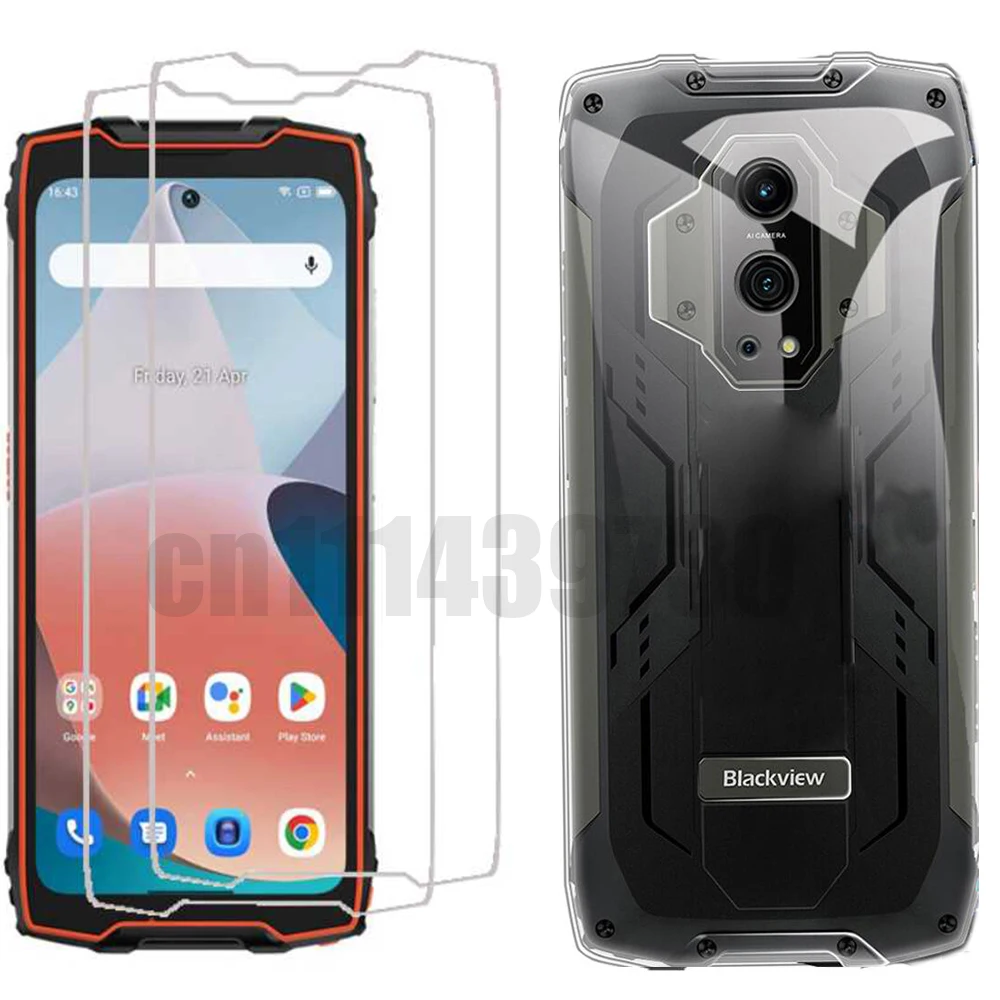

3in1 Glass+Silicone Cover For Blackview BV9300 Case Tempered Glass Screen Protector For Blackview BV9300