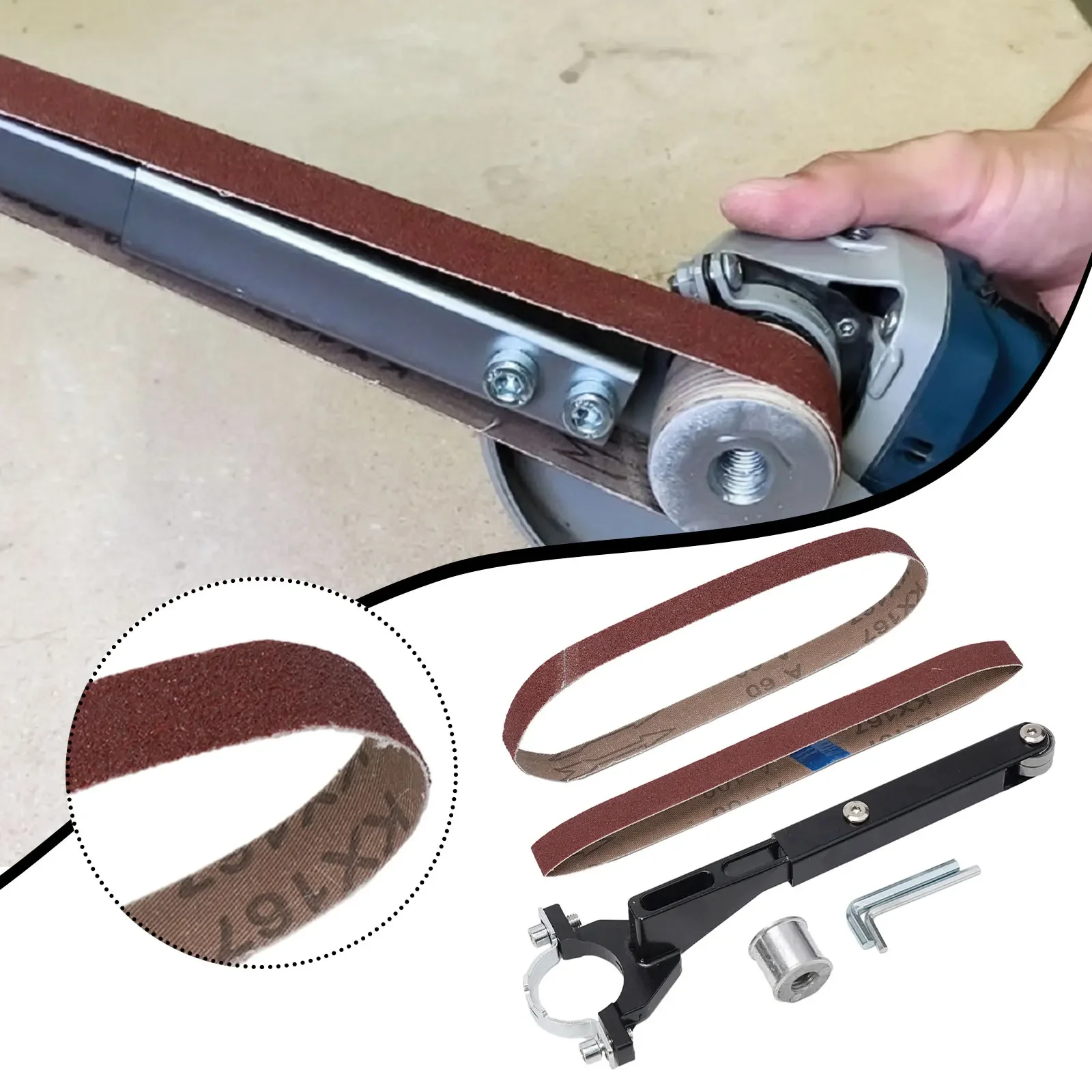 Angle Grinding Sand Belt Machine Rust Removal Polishing Mini Abrasive Tape Machine Angle Grinder Modified Sand Belt Part