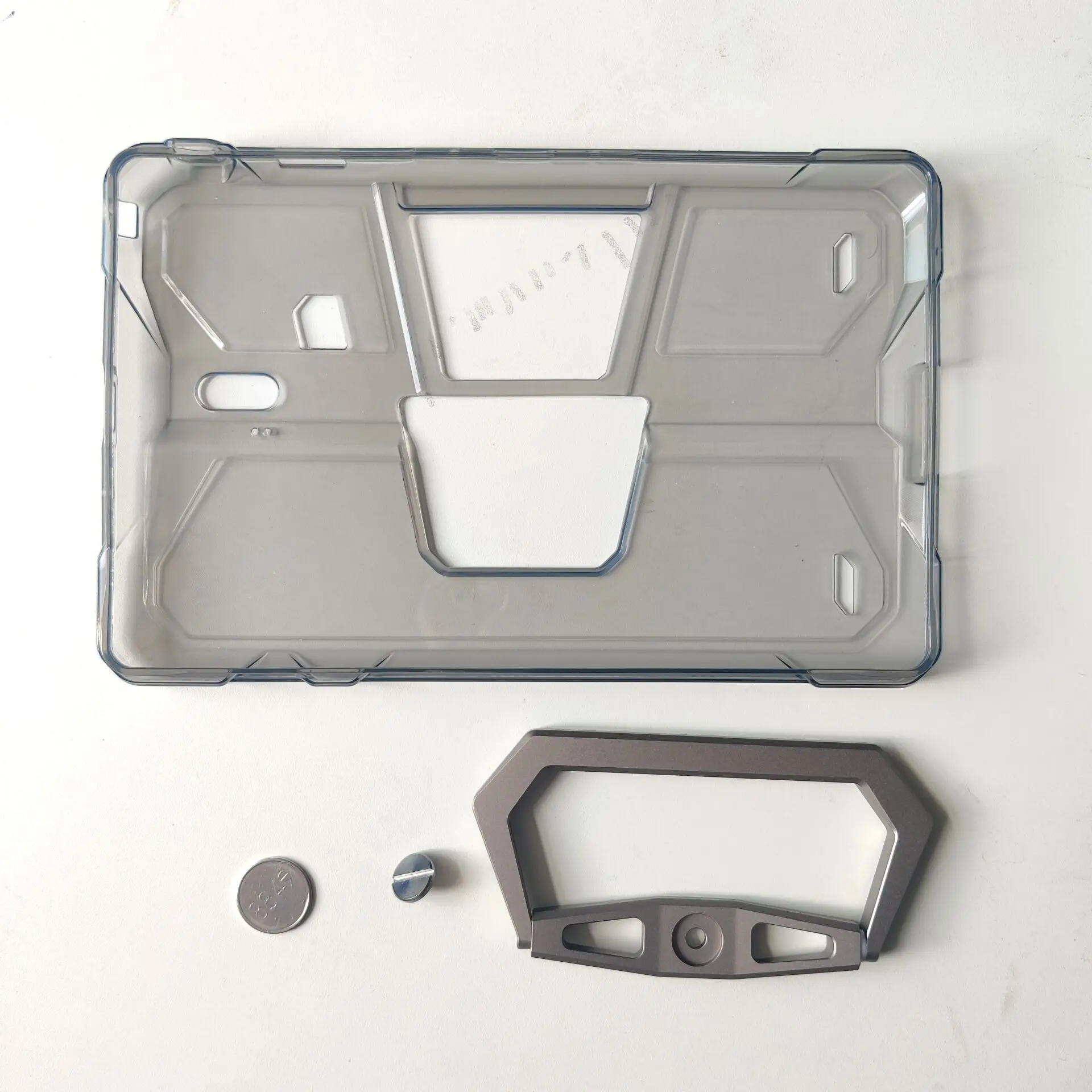 Silica Gel Tablet Case for 8849 Unihertz TANK E Pad TPU Silicone Transparent Cover Metal Holder Foldable Support Stand Kickstand tablet case