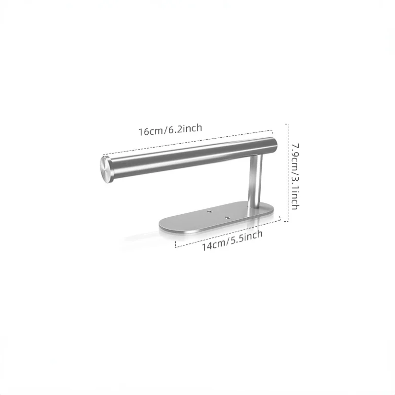Wall Mount Toilet Towel Paper Holder Adhesive Black Silver Kitchen Roll Paper Stand Hanging Napkin Rack Bathroom Accessories WC