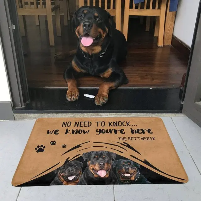 RottweilerDoormatPetDogRottweiler3DPrintedMyDogDoormatNon