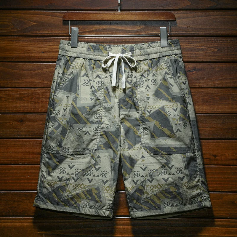 Fashionable Men's Beach Shorts Summer Fashionable Printed Sports Loose Stretch Cool Breathable All-Match Casual Outdoor Shorts