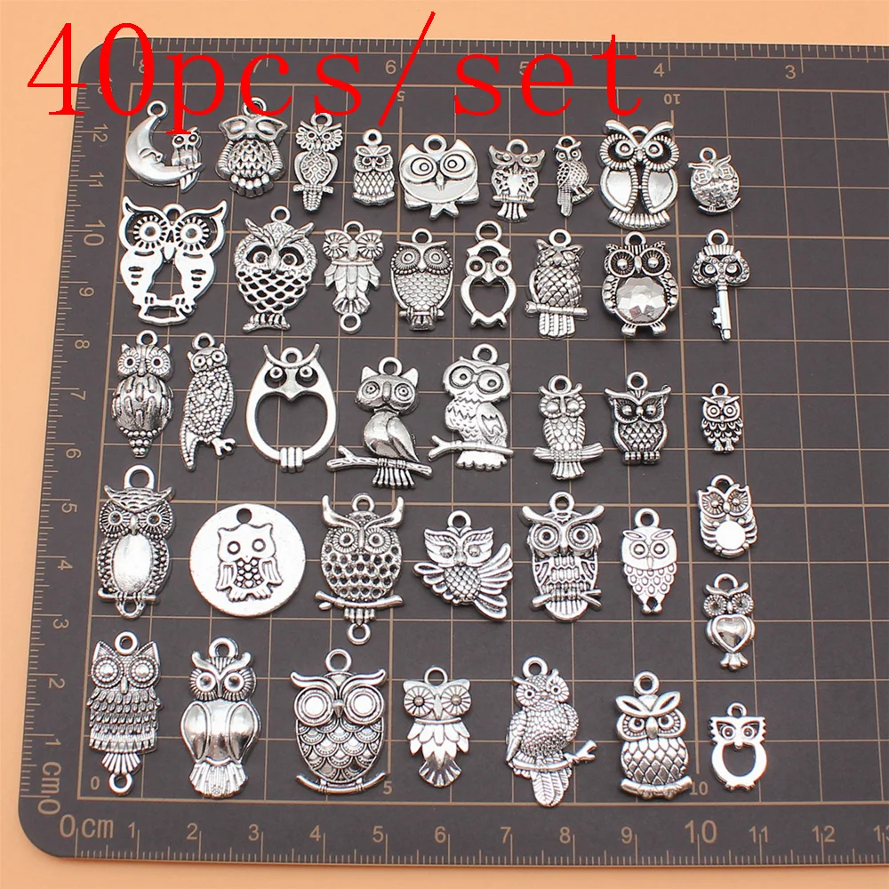

40pcs/set Owl Charms Jewellery Making Supplies Findings Wholesale
