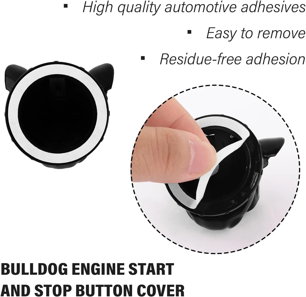 Bulldog Car Engine Start Button Cover Push to Start Switch Button Ignition Cover Stop Switch Decorative