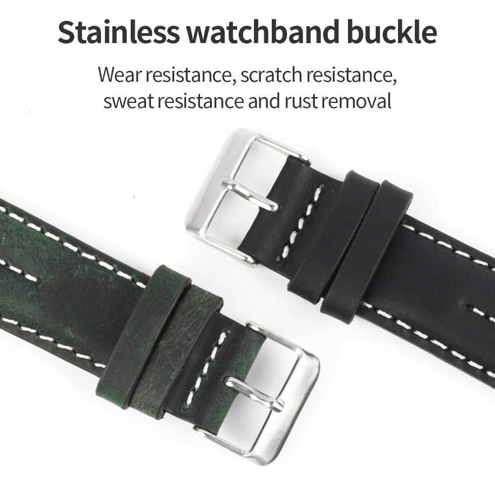 Premium Genuine Leather Watch Band - Universal Cowhide Strap Bracelet