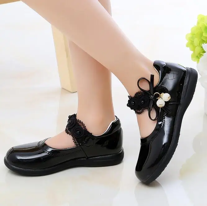Girls Leather Shoes for Children Wedding Dress Princess Dance Shoes Kids Summer Bow-knot Black Student Sandals Korean Fashion leather shoes,girls shoes,girls sandals