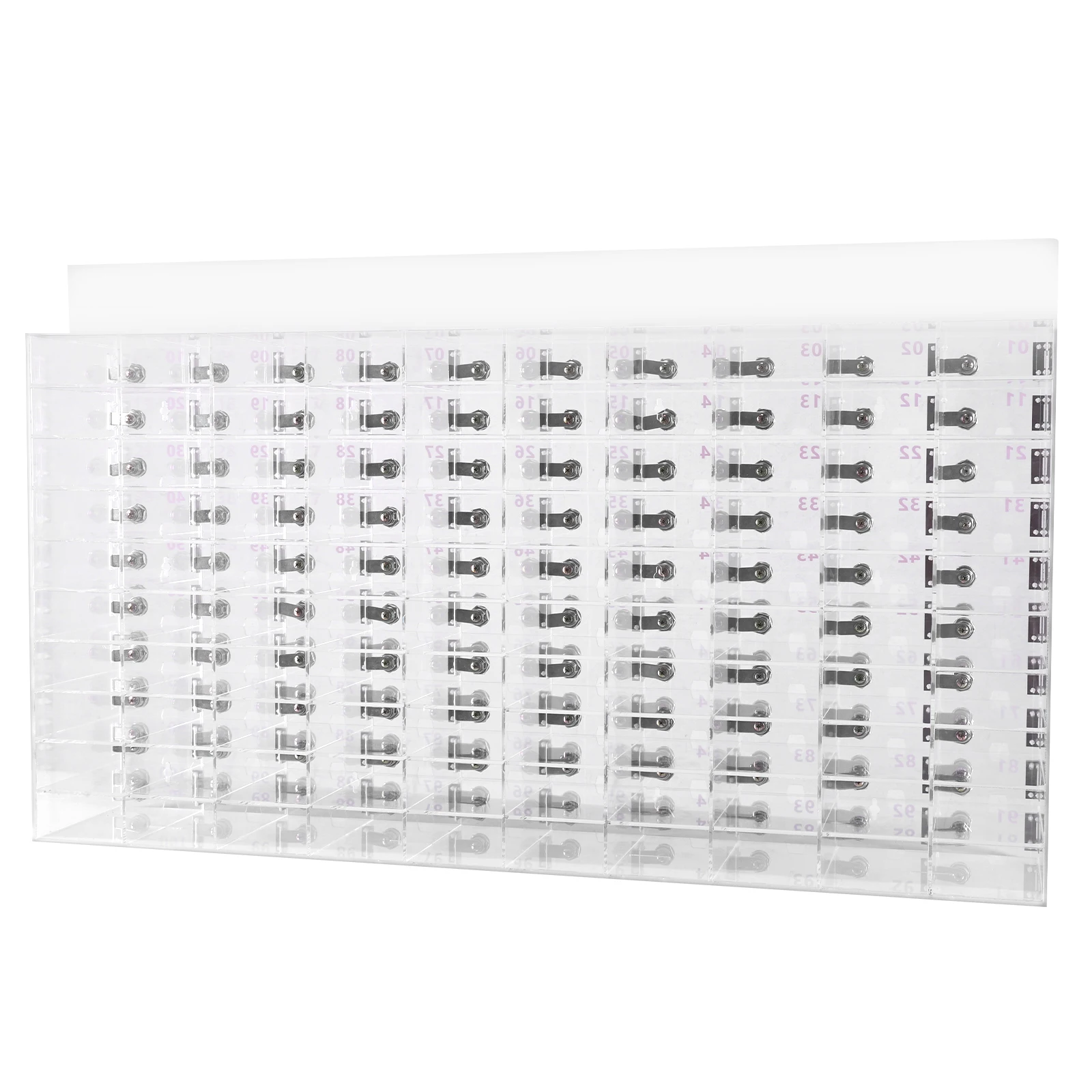 100 Slots Cell Phone Locker Box with Door Locks and Keys Cell Phone Holder Classroom Clear Acrylic Mobile Phone Safe Deposit Box