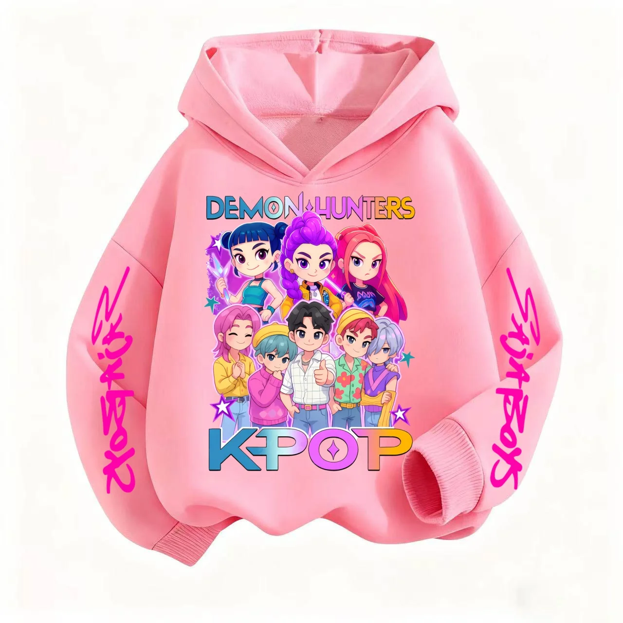 Sweat à Capuche Enfant K-Pop De-Mon H-Hunters - Design Anime Huntrix, Rumi, Mira, Zoey - Unisexe - 9