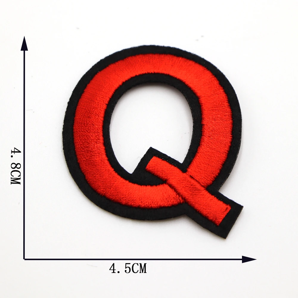 Schwarz Rot Gestickte Buchstaben Eisen Auf Patch Alphabet Patches Applikation Für Kinder Kleidung Taschen Nähen Name Logo Diy Abzeichen Patch – Detail 22