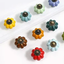 

Ceramic Cabinet Knobs and Handles Cupboard Door Handles Drawer Pulls 33*38mm Pumpkin Furniture Handle for Home Decor