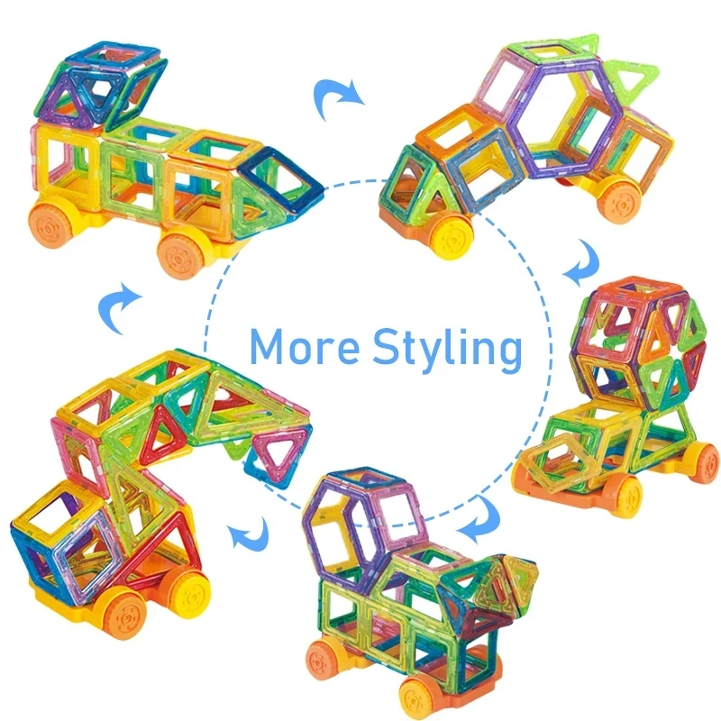 Montessori Education Magnetic Building Blocks DIY Magnets Toys Big Size and Mini Size Designer Construction Set Gifts for Kids Magnetic Building Blocks
