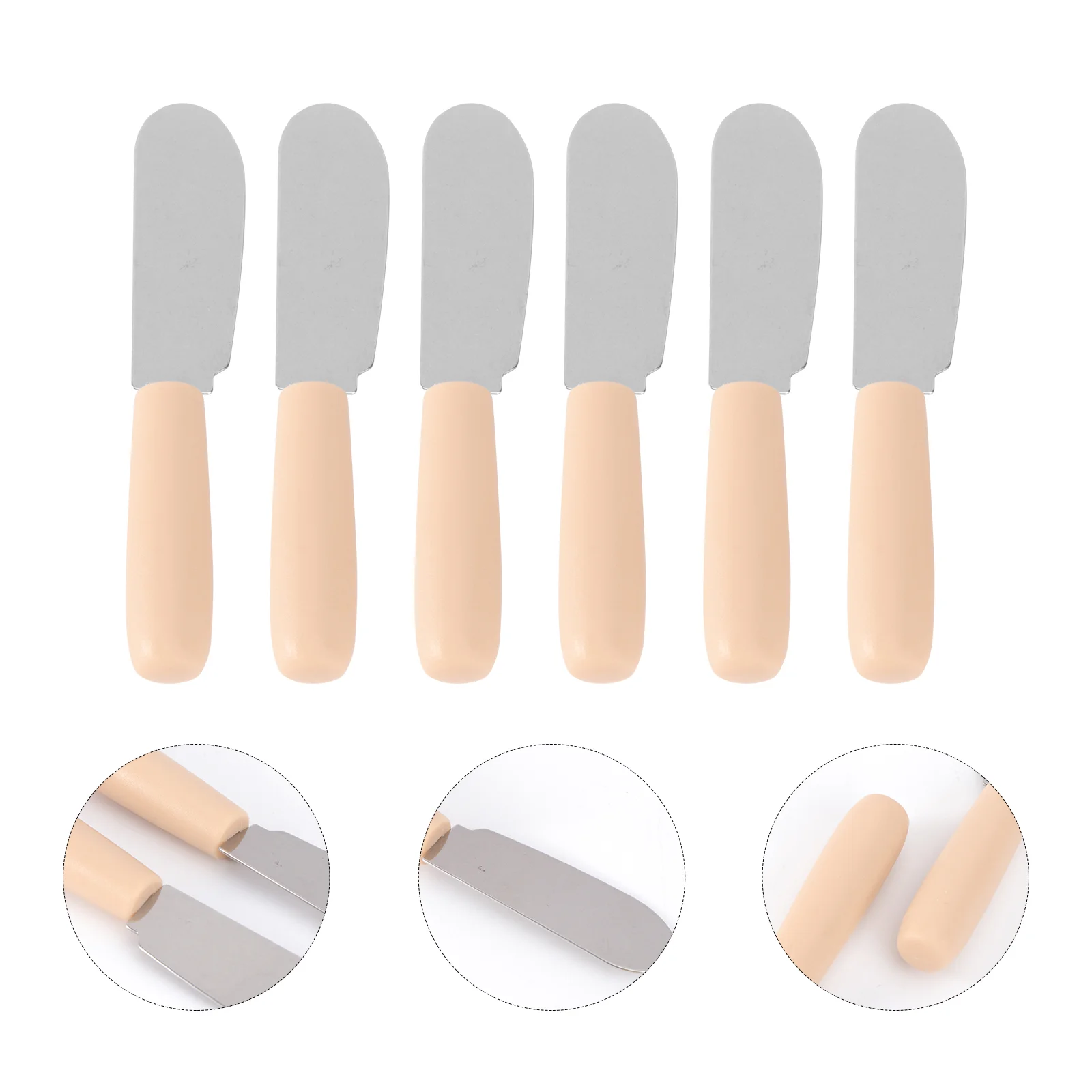 6 Pcs Makeup Set Makeup Mixing Spatula Wood Cream Spreader Stainless