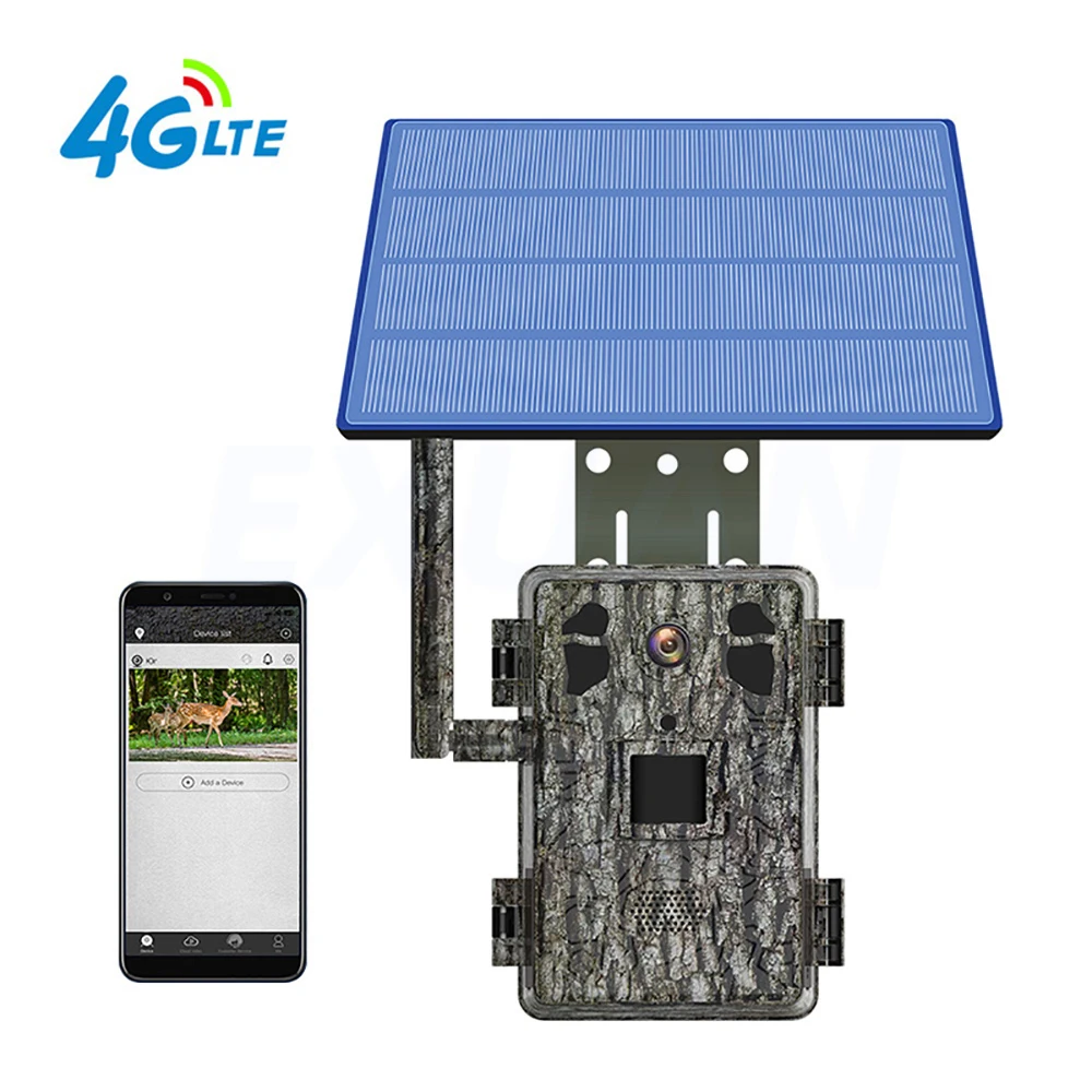 Ponbos H6 APP Wireless 4G LTE Wildlife Hunting Camera visione notturna a infrarossi rilevamento PIR monoculare 2.5K 14MP con pannello solare