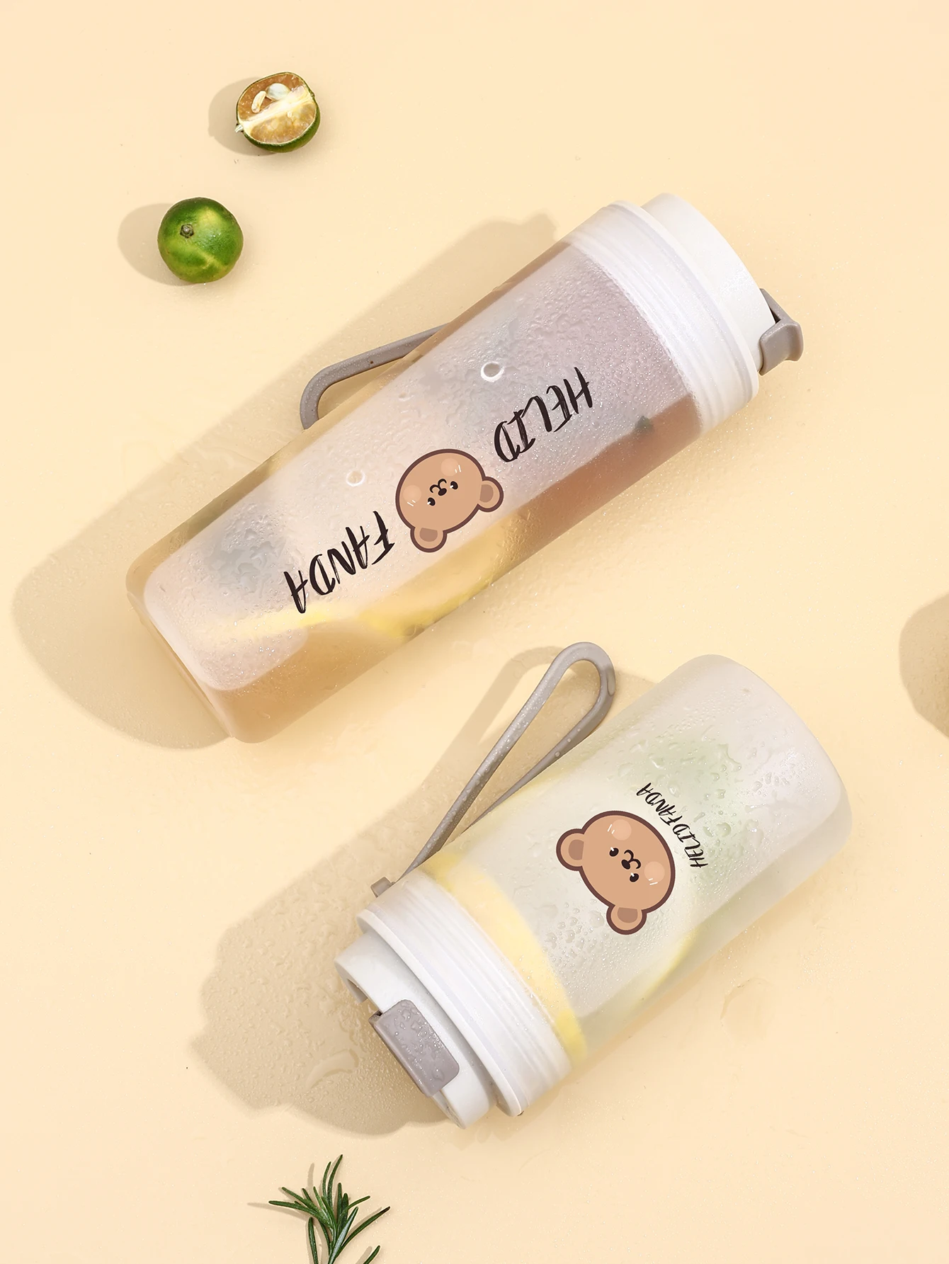 WORTHBUY 뚜껑이 달린 휴대용 텀블러, 화상 방지, 음료수 컵, 누출 방지, 투명 플라스틱 물병 