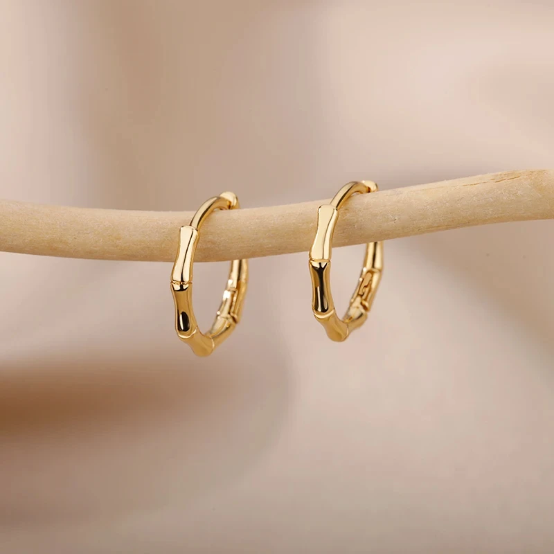 Geometric Fish Bones Stud Earrings for Women