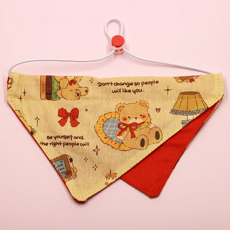 Pet Supplies New Cotton Printed Pet Triangular Scarf Saliva Towel Cat Puppy Bib