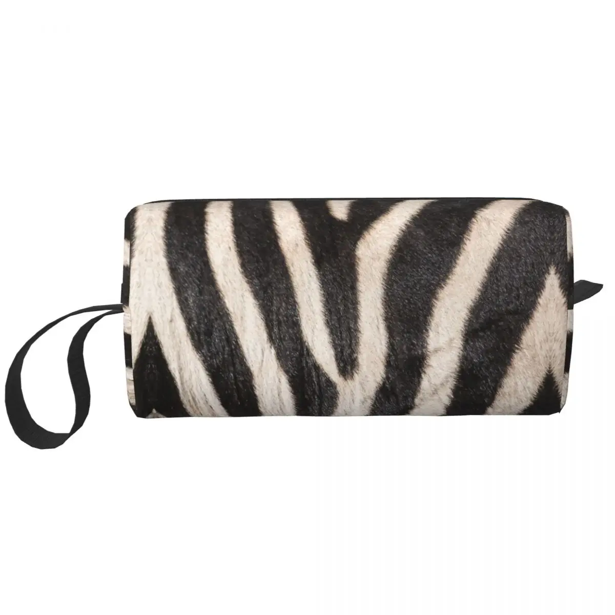 

Zebra Stripes African Animal Fur Cosmetic Bag for Women Makeup Bags Zebra Leather Texture Lover Travel Water Resistant Toiletry