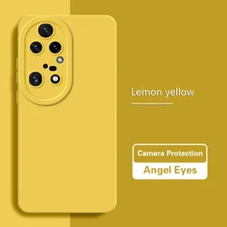 Luxe Soft Silicone Solid Color Camera Protective Phone Case with Angel Eyes Bumper for Huawei P50E (Lemon Yellow)