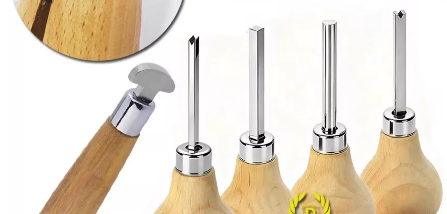 Grooved Square Bezel Pusher with Wooden Handle – Premium Jewelry Setting & Crafting Tool