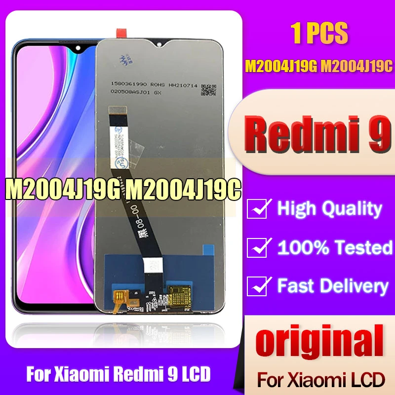 100% Original 6.53''For Xiaomi Redmi 9 LCD M2004J19G, M2004J19C With ...