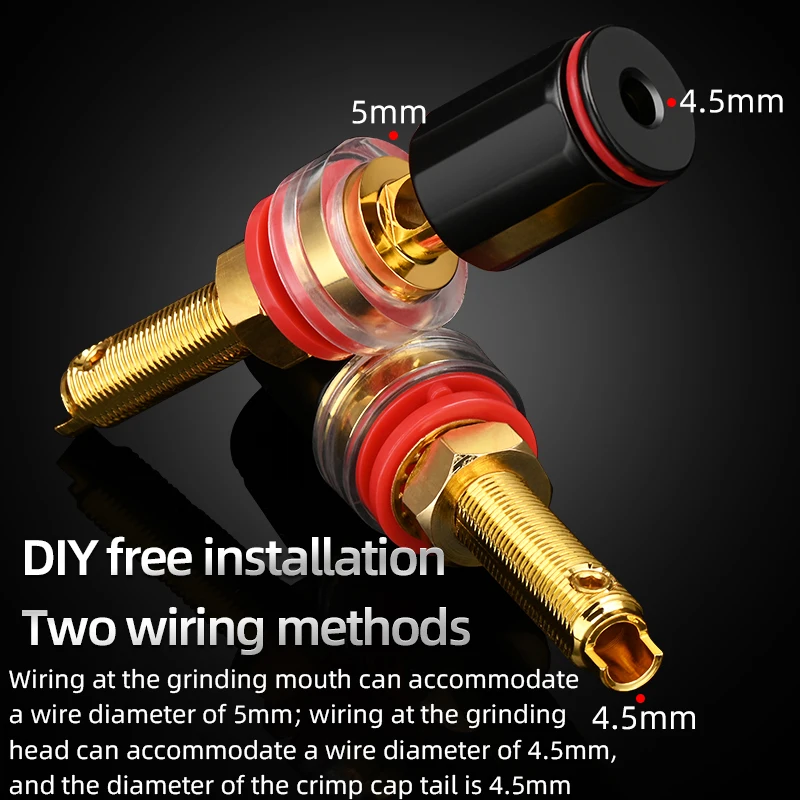 Fidelidade Cobre Puro Encadernação Pós Banhado a Ouro Fibra Carbono Amplificador Decodificação Terminal Banana Plug Jack Áudio Acessório Peças de Alta - Imagem 3