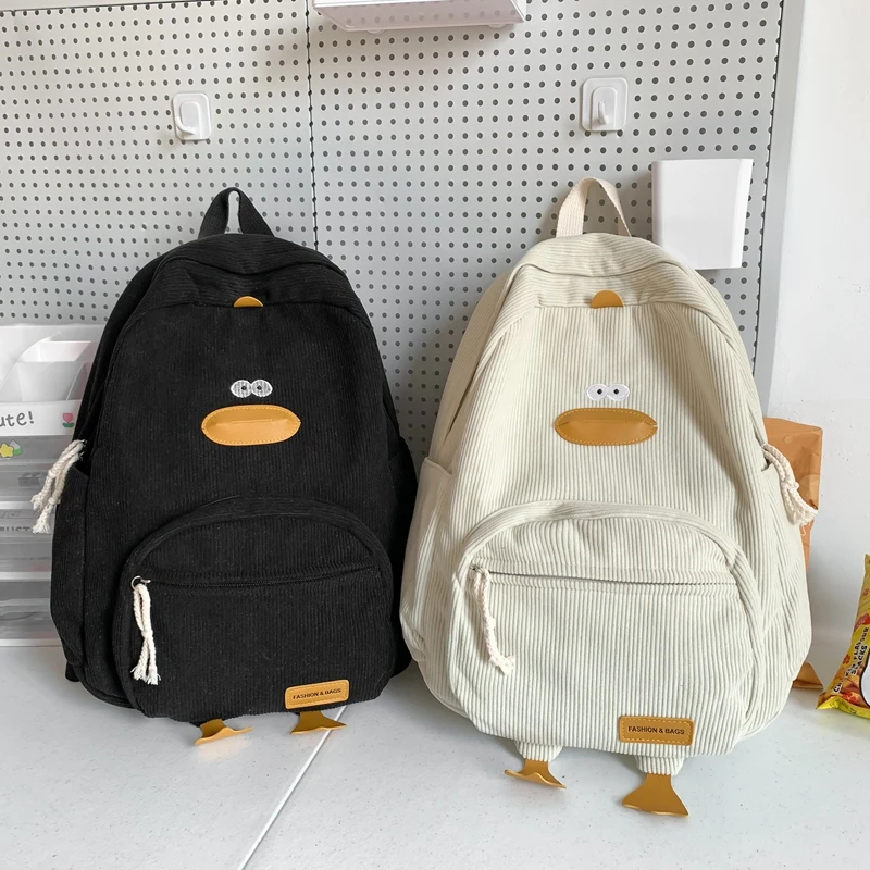 2025 high-capacity Cartoon Duck Backpack Travel Bag Female College Student Versatile Korean Edition Girls' School bags backpacks