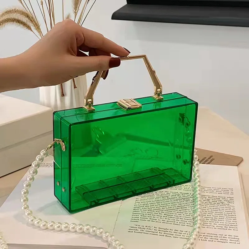 Acrylic Women's Bag Purses, Transparent Clutch Bag