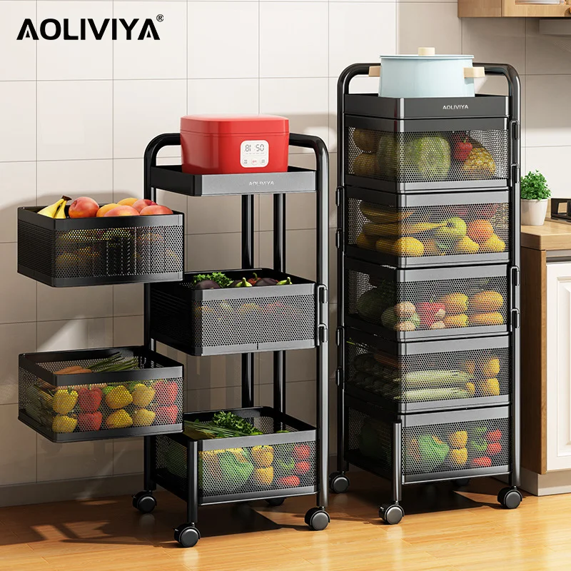 Aoliviya 360degree Rotating Removable Shelf Kitchen Rack Bathroom