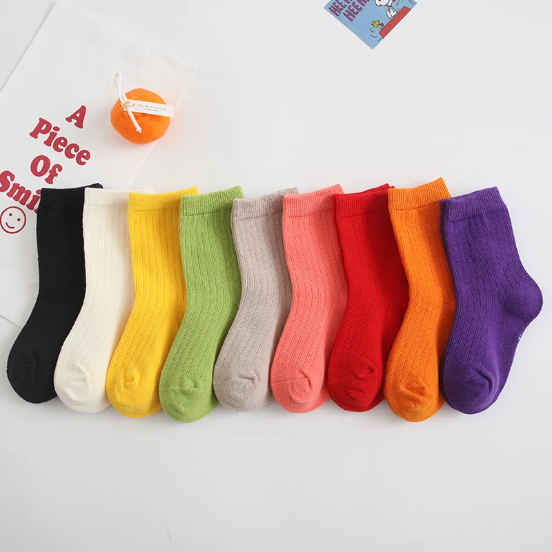 Cotton Socks Children Socks Candy Color Fashion Baby Socks Cute Kids Socks Boys Girls Soft Cotton Warm Ready Stock Plain Children Toddler