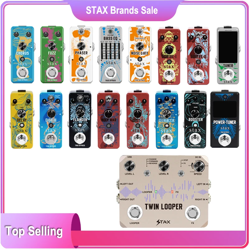 StaxAnalogPedalsSeriesNoiseGateDistortionOverdriveDelayFlanger