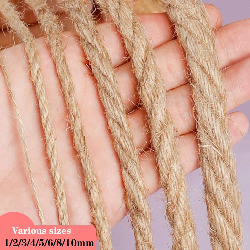 천연 빈티지 황마 끈 롤 재봉 크리스마스 공예 황마 끈 실 웨딩 수제 DIY 파티 리본 장식