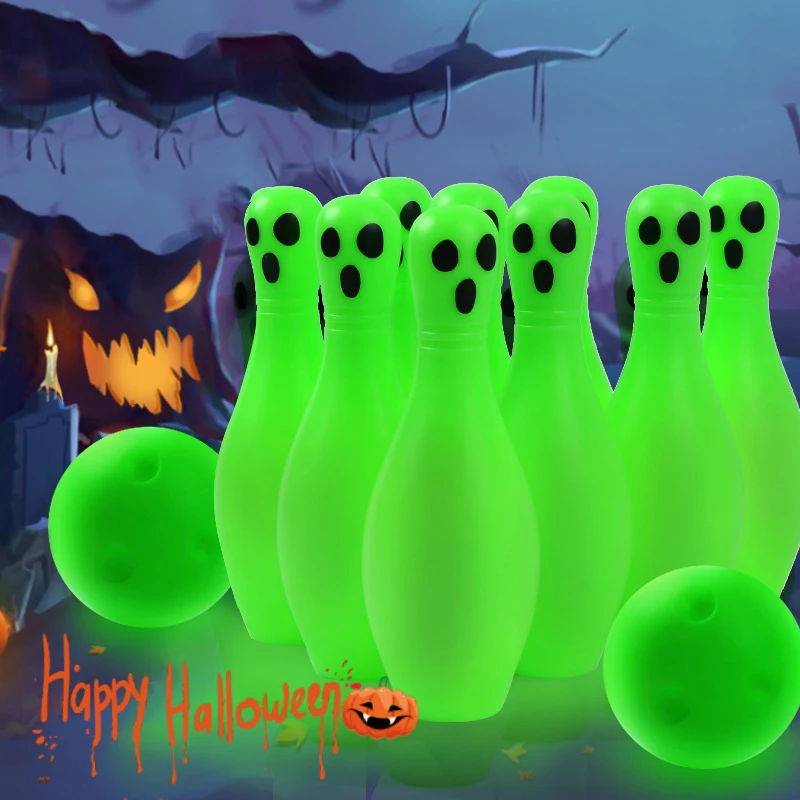 

Creative Children Bowling Game Toy Set New Halloween Glow-in-the-dark Bowling Outdoor Indoor Parent-child Interactive Games Toys