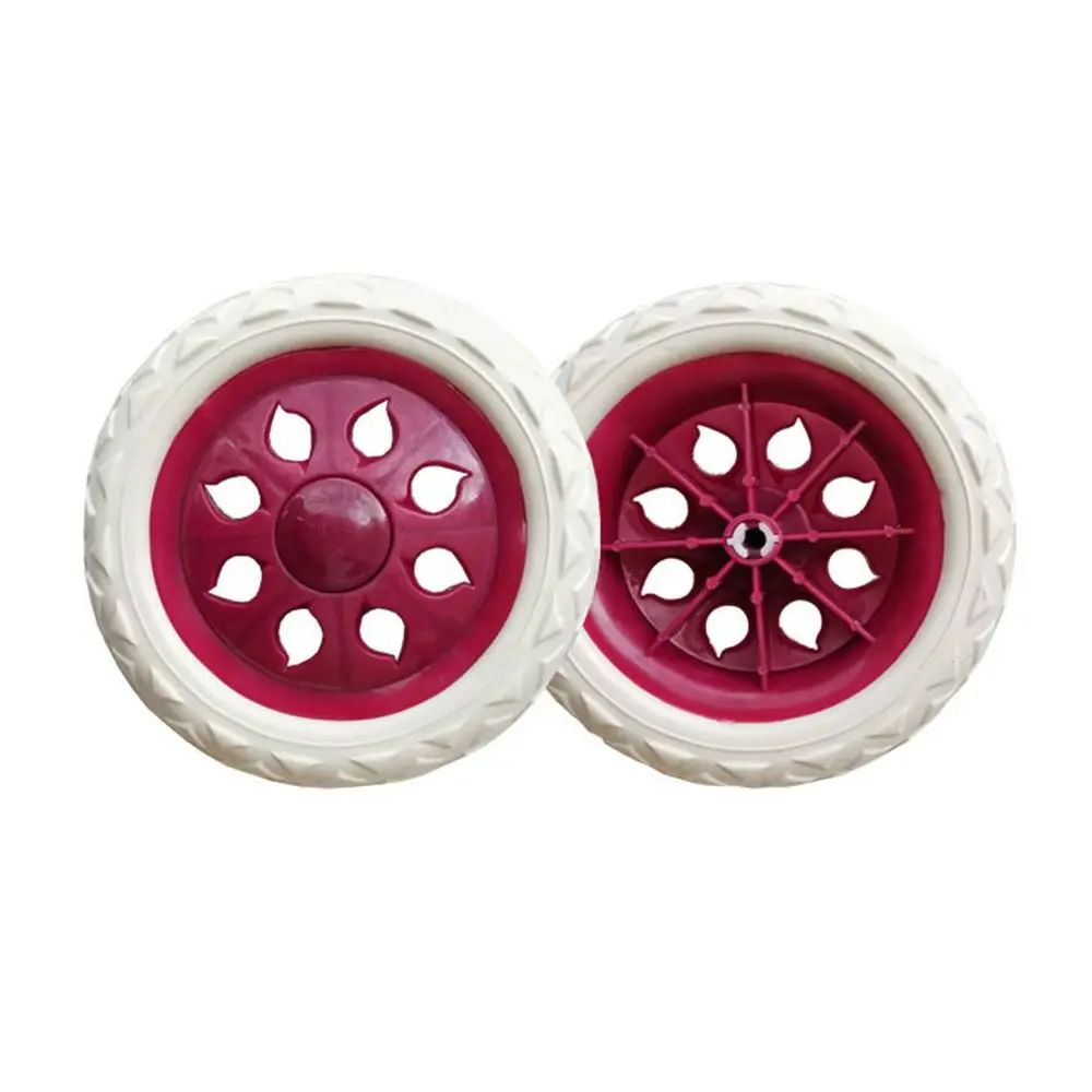 Set of 2 Anti-Slip 6.5-Inch Foaming Rubber Wheels for Shopping Carts and Trolleys