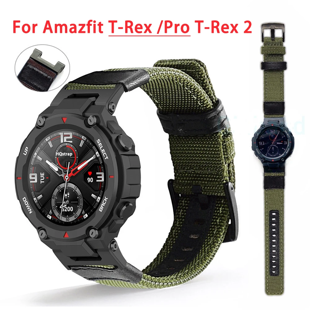 

Ремешок для часов Huami Amazfit T-rex pro, нейлоновый браслет для смарт-часов Xiaomi Huami, тираннозавр, аксессуары для часов T-rex 2 22 мм