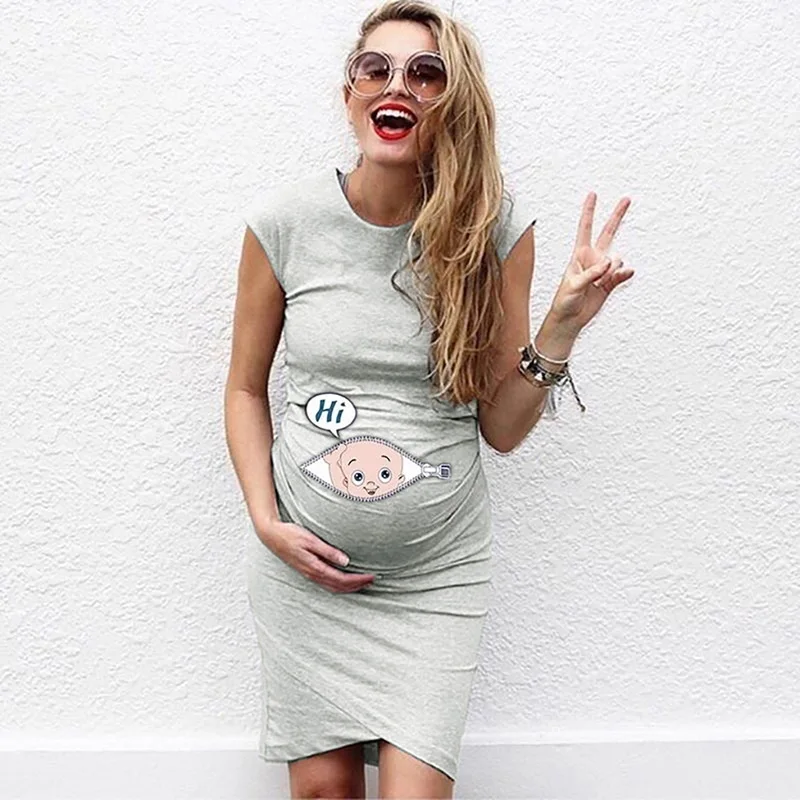 Chic Loose-Fit Maternity Dress - Plus Size Casual Wear