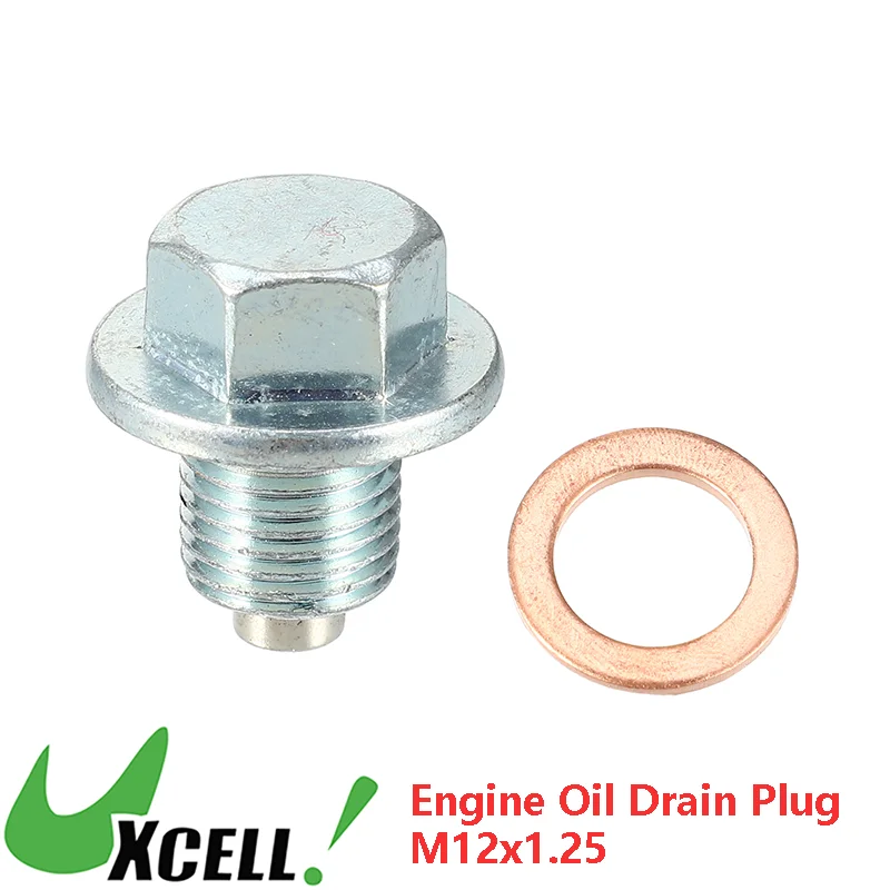UXCELL Auto Engine Oil Drain Plug with Washer 1 Set M12x1.25 Screw 90341-12012 for Toyota RAV4 2001-2013 Steel