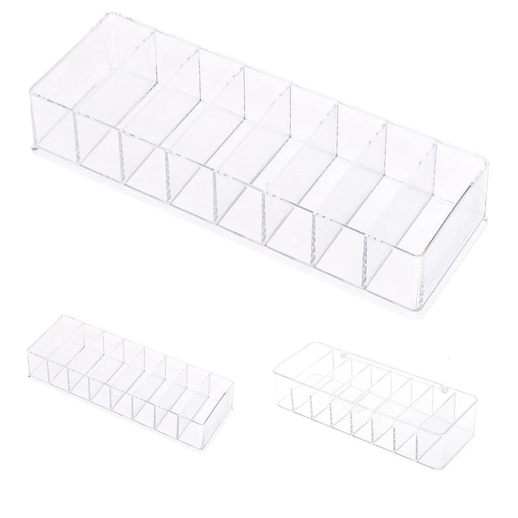 

Cable Storage Box 8 Compartments Transparent Plastic Desktop Container