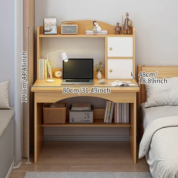 Wooden Computer Desk Double Cabinet Door with Storage Rack Simple Style Study Table Home Decoration For Bedroom and Bookroom