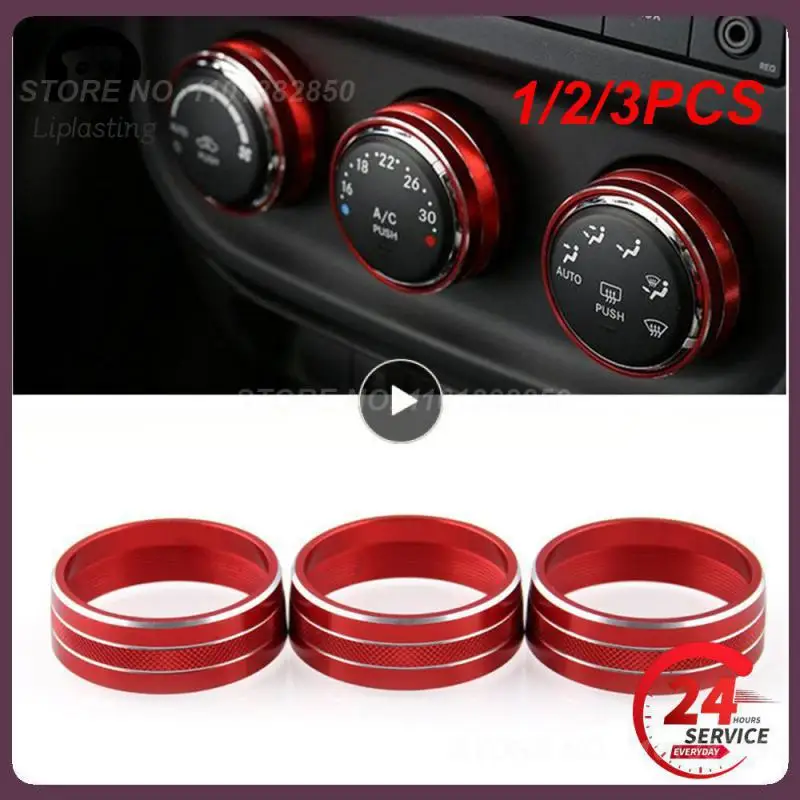

1/2/3PCS Red Car Interior Multimedia Decoration Ring Knob Trim Cover For Infiniti Q50 2014-2019 4.3cm Multimedia Knob Decoration